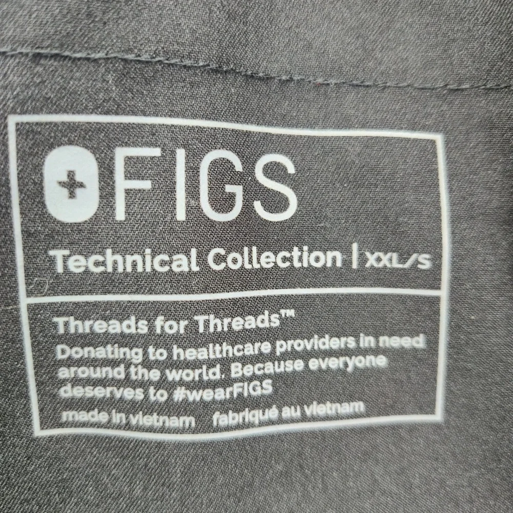 FIGS Men Black Technical Scrub Cargo Pants Elastic Waist Style T2001S Size XXL S